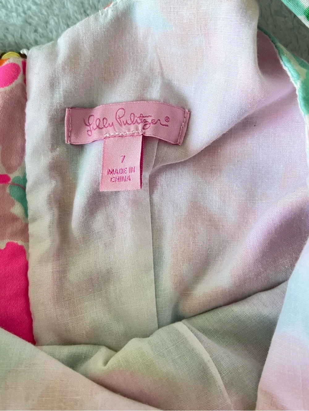 Lilly Pulitzer Shift Dress with Tassel Hem Flamingo Print size 7